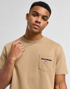 Polo Ralph Lauren T-Shirt Classic Fit Brown Size L Polo Sport Logo - Picture 1 of 5