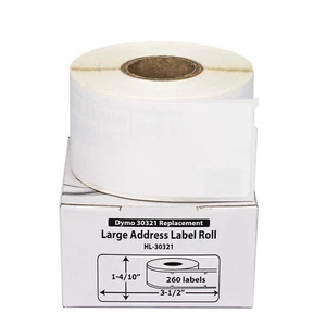 DYMO 30321 Direct Thermal Address Labels (1-4/10" x 3-1/2") - (54) Rolls of 260 - Picture 1 of 8
