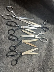 Lotto di 5+1 forbici per tessuti da cucire cesoie bianche ottime condizioni - Foto 1 di 15