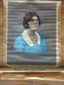 1935 SILK PORTRAIT PAINTING FROM CHARLIE THE SAILOR 18.5 X 23 - Picture 1 of 4