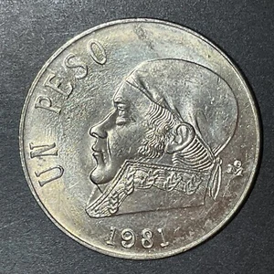 1981 MEXICO ONE PESO Morelos Uncirculated world foreign coin - Picture 1 of 2