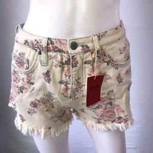 Mossimo Supply Co. Shorts Women's Size 2 Beige Floral High Rise Jeans - Picture 1 of 7