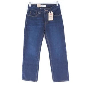 Levi's 505 Boy Jean 100% Cotton Adjustable Waistband Blue Size 12 (26x26) - NWT - Picture 1 of 8