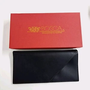 Bosca Flight Attendant Passport Travel Wallet Black Leather w/ Original Box NEW - Picture 1 of 7