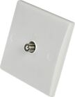 Wall Plate Single F Screw Connector Socket Sky/Cable/Aerial TV White