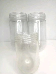 vintage clear glass screw bulb protector Lot Of Three In Good Condition - Picture 1 of 13