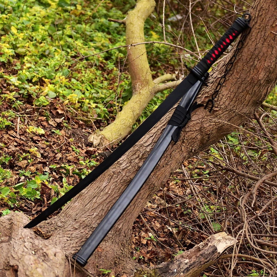 Espada de anime Black Blade, espada samurai japonesa, katana de anime hecha a mano real Foto 1 de 4
