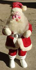 Harold Gale Vintage 1960s Standing Santa Clause w/ Mohair Beard, Red Velvet Suit