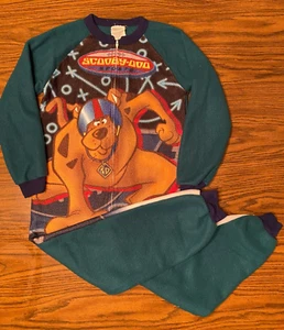 Scooby Doo KIDS Size 14 - One Piece FOOTBALL Pajamas - Vintage WORMSER Cartoon - Picture 1 of 13