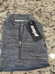 PRINCE TENNIS HERREN 1/4 REISSVERSCHLUSS ASPHALTGRAU STRUKTUR PULLOVER Größe Small Warmup - Bild 1 von 17