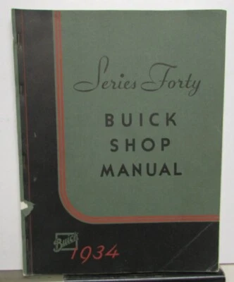Buick 1934 original concesionario taller manual serie 40 reparación cupé sedán raro Foto 1 de 4