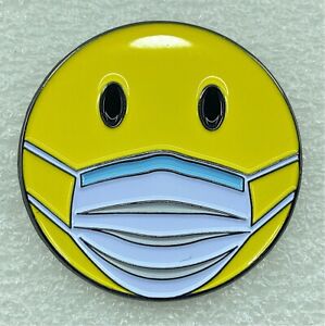 Yellow Face Wearing White Mask Enamel Pin Lapel Bag New Humor Safety Happy