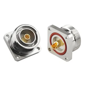 10 Stück L29 7/16 DIN Buchse 4-Loch-Flanschmontage 3.5mm Lötbecher RF-Stecker - Picture 1 of 5