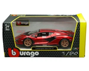 Bburago 1:24 Lamborghini Sian FKP 37 Red Diecast Model Car 18-21099RD New - Picture 1 of 3