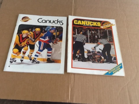 Lot Vancouver Canucks NHL hockey programs, pins, patches, Ring  Honour Burrows Cover