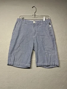 Mambo Shorts Mens 29 Blue White Chino Casual Flat Front Cotton Pockets Australia - Picture 1 of 12