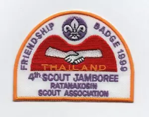 Cuarto Jamboree Scout de Tailandia 1999, parche insignia de amistad, borde cortado, ¡como nuevo! - Imagen 1 de 1