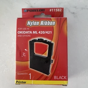 Nylon Ribbon Okidata ML 420/421/490/491. Black. Porelon #11582 - Afbeelding 1 van 3