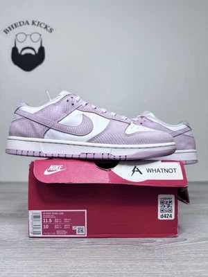 Size 10M/11.5W - Nike Dunk Low Pink Corduroy (Women's) FN7167-100 Preowned Og - Image 1 of 4