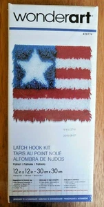 NEW/SEALED  WonderArt Latch Hook Rug/Wall Kit #426174 "Patriot" Flag  12x12 - Picture 1 of 4