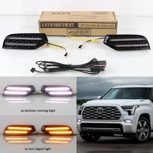 LED Daytime Running Light Turn Indicator Fog Lamp Bumper For Toyota Sequoia 2023 - Picture 1 of 7