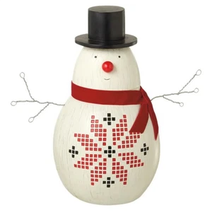 Midwest 14" Alpine Chic Grande Decorativo Muñeco de Nieve Navidad Mesa Figura - Imagen 1 de 1