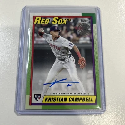 2025 Topps Update 1990 Topps Auto Kristian Campbell 90AU-KC - Image 1 of 2