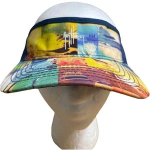 Guy Harvey Sonnenblende Kappe sonniges Angeln Muster verstellbar Einheitsgröße Netz hinten - Bild 1 von 6