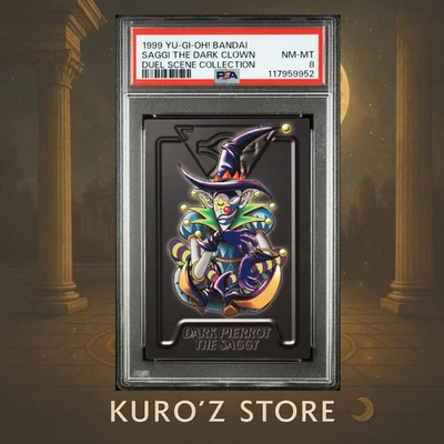 Yugioh PSA 8 BANDAI Duel Scene Collection  Saggi the Dark Clown 1999 Vintage - Image 1 of 2