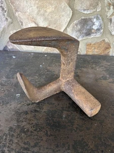 Antique VTG  Double Cast Iron Cobbler Tool Shoe Boot Last Mold Anvil Door Stop - Picture 1 of 11