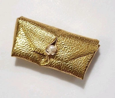 BOLSO BARBIE MONEDERO ROJO REAL #3217 DE COLECCIÓN 1972 BOLSO DE MANO DORADO ROPA MUÑECA MISS AMERICA Foto 1 de 2