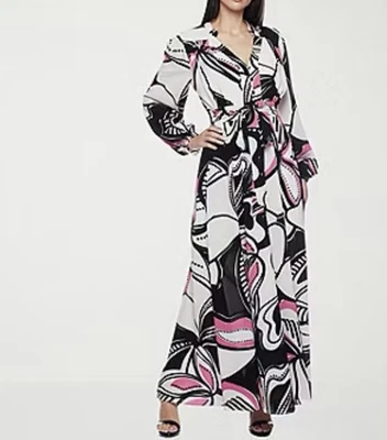 Premier Amour Dress Womens Size 6 Long Sleeve Floral  Tie Date Elegant Party - Image 1 of 4
