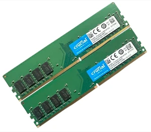 DESKTOP RAM- 2x CRUCIAL 8GB | DDR4 | PC4-2400T | PC4-19200 | 1Rx8 | 288P | CL17 - Picture 1 of 1