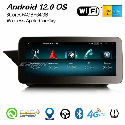 10,25" Navi 8-Kern Android 12 Autoradio Mercedes E Klasse W207 C207 NTG 4.0 64GB - Bild 1 von 4