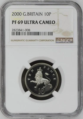 2000 Great Britain 10 Pence Lion Proof NGC PF69 - Image 1 of 3