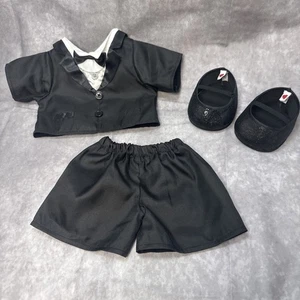 Conjunto de Conjunto de Esmoquin Build A Bear Chaqueta Negra, Pantalones, Zapatos Negros Boda Formal - Imagen 1 de 15