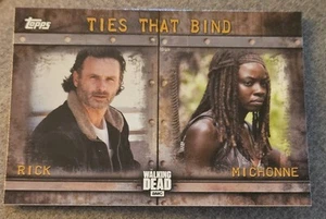 2017 Topps The Walking Dead Season 6 Ties That Bind - Rick Grimes & Michonne - Picture 1 of 2