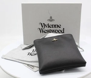 VIVIENNE WESTWOOD SQUIRE SQUARE BAG WOMENS GOLD ORB BLACK RRP £215 AD - Picture 1 of 8