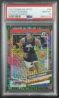 KAWHI LEONARD PSA 10 2023-24 PANINI DONRUSS OPTIC #95 CHOICE DRAGON PRIZM SP 519 Foto 1 de 2