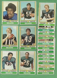 Lote de conjunto cercano al equipo Topps Chicago Bears 1974 - 18 tarjetas - faltante Butkus - Imagen 1 de 1