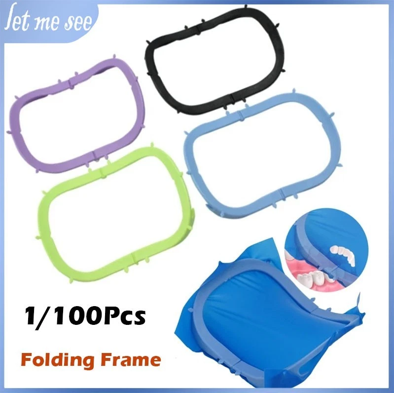 Soporte de marco de presa de goma de plástico dental 1/100 piezas soporte de presa plegable instrumentos Foto 1 de 4