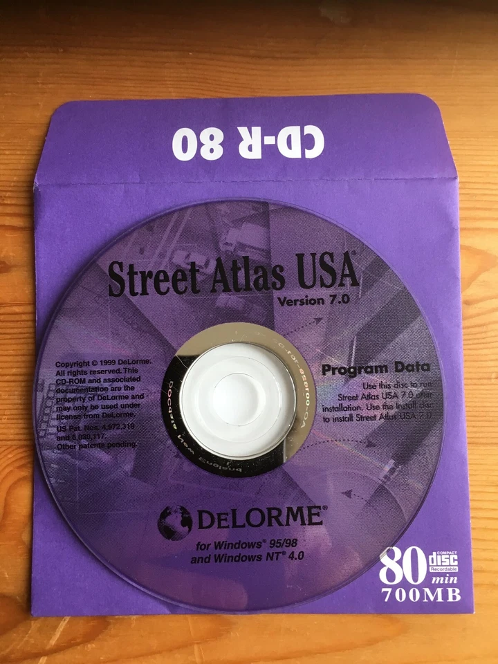 Street Atlas USA Version 7.0 - CD-ROM, DeLorme, Windows 95/98 & Windows NT 4.0 - Image 1 of 1