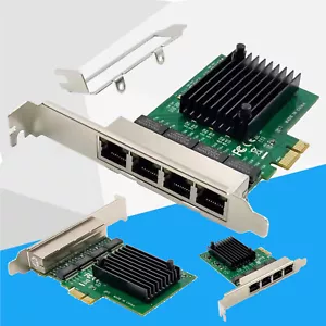 4 Port Gigabit Ethernet PCI-e PCIe x1 Network Adapter Card NIC Realtek Chipset - Picture 1 of 19