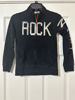Wes And Willy Boy’s Black Rock N Roll Zip Front Jacket Size 6 - Image 1 of 4