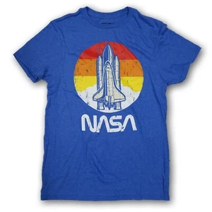NASA Fifth Sun Men's Blue Spaceship Short Sleeve Tshirt - Picture 1 of 1