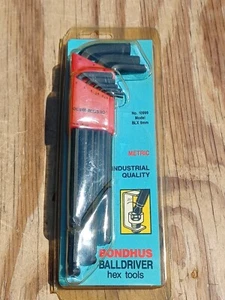 Vintage NOS BONDHUS METRIC 9pc Industrial Balldriver Hex Tool Wrench Set 10999 - Picture 1 of 7