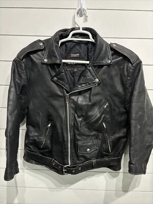 Vtg Wilsons Open Road Full Zip Leather Motorcycle Cafe Racer Jacket Mens XL  - Image 1 of 4