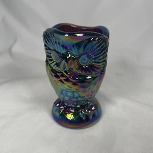 Vtg Imperial Blue Owl Carnival Mini Pitcher - Picture 1 of 11