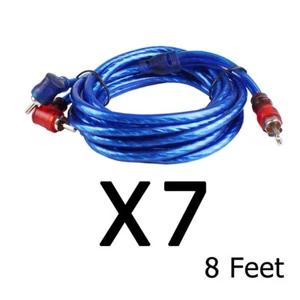 7 Stück 2-RCA Stecker auf Stecker Stereo Audiokabel 8 Fuß Y Splitter Verbindungskabel - Bild 1 von 12