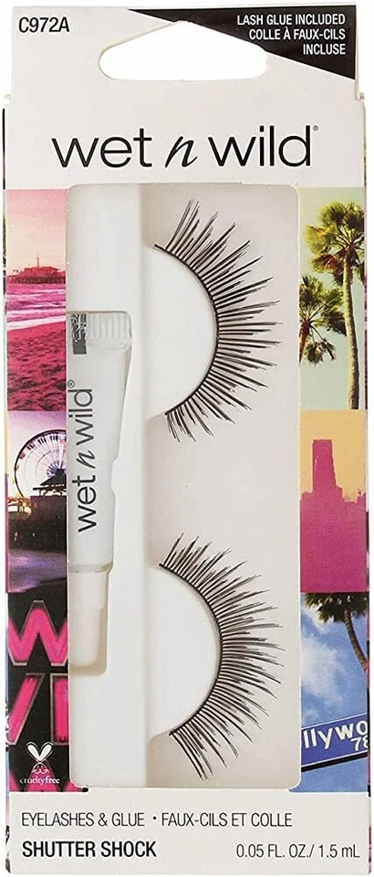Pestañas postizas Wet n Wild con pegamento incluido obturador amortiguador C972 Foto 1 de 1
